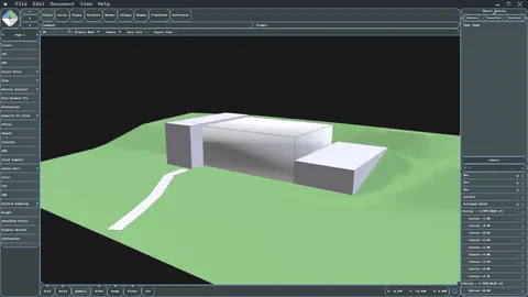 Building massing on a terrain model in Minek Form
