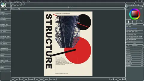 Architecture lecture poster designed in the Minek Graphic vector editor